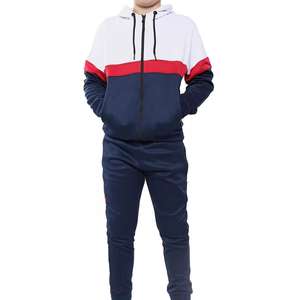 Ensemble de survêtement sportif décontracté pour homme, veste zippée à manches longues, rayé, pour le printemps, poids lourd - Product Image 1