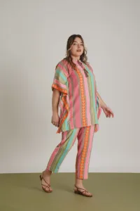 Breezy and Chic 2 pièces ensemble robe avec des détails de tissage élégants tissu léger et respirant pour un confort ultime et ample - Product Image 2