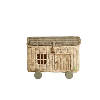 Casa de mimbre hecha a mano para niños, cesta de almacenamiento pequeña, juguetes ecológicos para niños, nuevos productos hechos en Vietnam, artesanía HNH