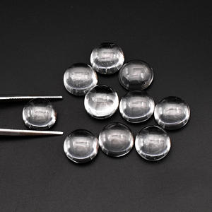 8X8MM AAA พลอยบุษราคัมสีขาวตามธรรมชาติแบบกลมทรงหลังแบนกึ่งมีค่าเทียบอัญมณีหลวม - Product Image 5