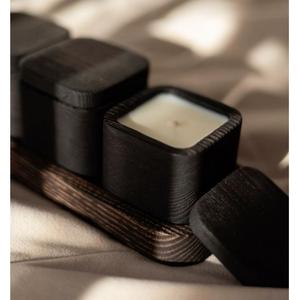 Porte-bougie en bois naturel de luxe fait à la main avec couvercle Décoration de Noël écologique pour la maison Pots à bougies - Product Image 4