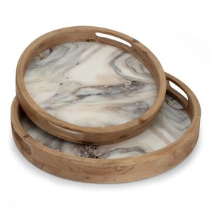 Wood Tray with Resin Work and Mosaic Inlay <b>Decorative</b> Tray for Living Room Bedroom & Kitchen Stylish Home <b>Decor</b> Serving Tray - Product Image 5