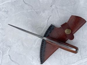 Couteau de chasse de survie en acier damas fait à la main avec gaine en cuir OEM pris en charge pour la chasse Camping en plein air - Product Image 6