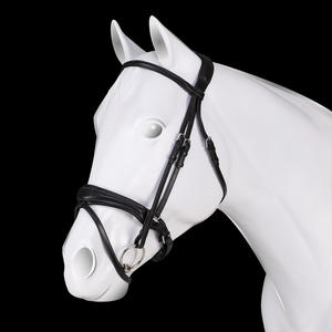 FABRICANTE OEM ODM BRIDA DE CUERO DE CABALLO ECUESTRE CON CORREA DE BARBILLA SOFTY ACOLCHADO TOTALMENTE COLOR HABANA COSTURA BLANCA FANTASÍA - Product Image 5
