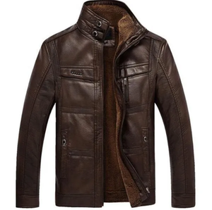 Veste de moto en cuir de mouton véritable noir de bonne qualité pour hommes motif épaule personnalisé vêtements d'hiver veste en cuir pour hommes - Product Image 2