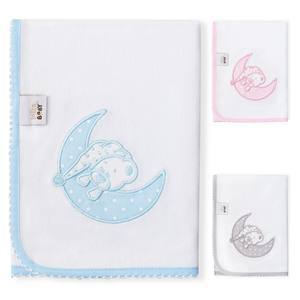 100% Algodón Mod. Gasa Bordada para Dormir, Estilo Moderno, Tejida con Patrón de Personajes, AZUL - Product Image 1