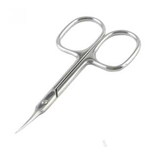 Ciseaux à cuticules en acier inoxydable de couleur argent et or avec logo privé pour manucure russe droite, soin personnel des ongles - Product Image 6