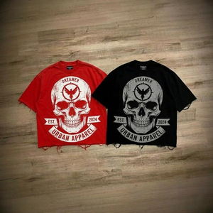 เสื้อยืดสตรีทแวร์วินเทจผู้ชาย 250 กรัม ลายกราฟิกย้อมสีแบบแอซิดวอช สไตล์ Y2K สำหรับฤดูร้อน เสื้อยืดโอเวอร์ไซส์สั่งทำพิเศษสำหรับผู้ชาย จำนวนมาก - Product Image 1