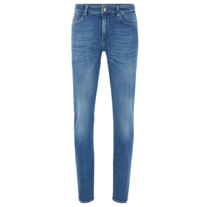 Jeans de Mezclilla Elásticos de Corte Slim Premium para Hombre, Cintura Media, Cómodos, Duraderos, Casuales, Antiarrugas, Ecológicos y a la Moda - Product Image 1