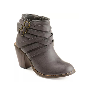 Bottes d'hiver en cuir à talons courts et épais pour femmes, chaussures à la mode, <span class=keywords><strong>2022</strong></span> - Product Image 4