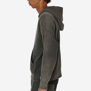 เสื้อมีฮู้ดของผู้ชายทรงโอเวอร์ไซส์ไซส์เสื้อสวมศีรษะเสื้อฮู้ดแบบคร็อปซักกรดวินเทจสำหรับผู้ชาย - Product Image 2