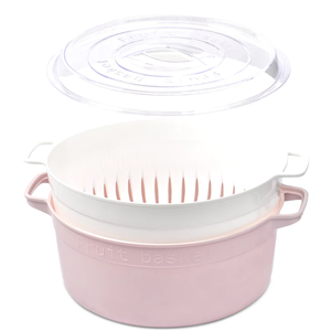 Récipient de stockage rond 4L avec passoire pour laver et égoutter les fruits légumes panier alimentaire sans BPA Design durable - Product Image 6