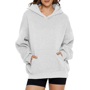 Sweats à capuche personnalisés de haute qualité en éponge française Streetwear pour femmes Sweats à capuche brodés de haute qualité à épaules tombantes pour femmes - Product Image 2