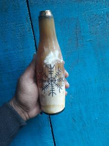 Botella para beber de cuerno de buey con logotipo personalizable de alta calidad, 500ml, botella de cuerno vikingo de búfalo Natural, recipiente para beber con cuerno de vaca - Product Image 3