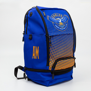 Sac à dos d'équipe en sublimation douce en gros avec impression couleur intégrale, fermeture éclair, sac de sport scolaire en Cordura, OEM SSB-0118 - Product Image 1