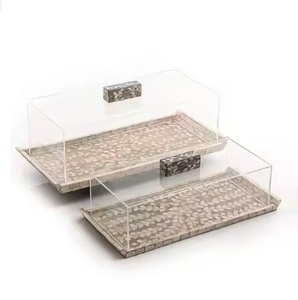 Prêt à expédier plateaux de service faits à la main vaisselle en nacre plateaux de service décoratifs de noël arrivée chaude - Product Image 3