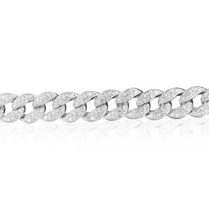 Iced Out Cuban Link Sterling <b>Silver</b> Adjustable <b>Chain</b> <b>Bracelet</b> with Moissanite Pave Secure Box Clasp Luxury Hip Hop Unisex - Product Image 2