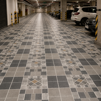 Carreaux de sol modernes 500x500mm en céramique imitation brique murale extérieure, robustes et antidérapants, pour parking, hôtel, villa, sous-sol, centre commercial 5