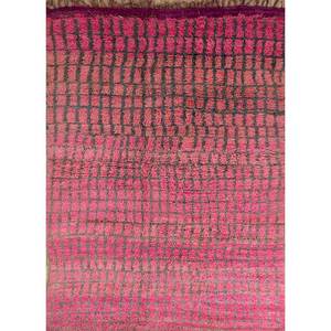 Alfombras de Lana Anudadas a Mano Nuray, Patrón Geométrico Rosa y Morado para Decoración de Sala de Estar, Alfombra Grande para Pasillo 9x12 -Pae-4596 - Product Image 1