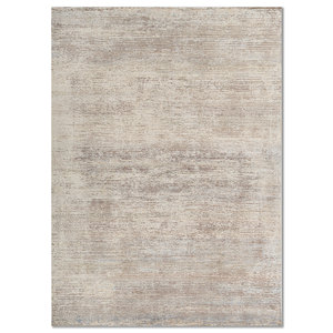 Alfombra Entropy Ivory de Lana y Seda de Bambú Anudada a Mano AKWS-13073, 10 mm de Grosor, Rectangular, Abstracta, para Dormitorio, Pasillo, Hogar - Product Image 1