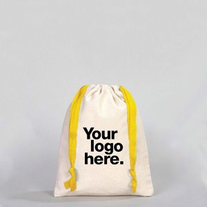 Bolsa con Cordón y Logotipo de su Marca Impreso, Saco con Cordón Reciclable para Tienda de Piedras Preciosas y Joyería - Product Image 1