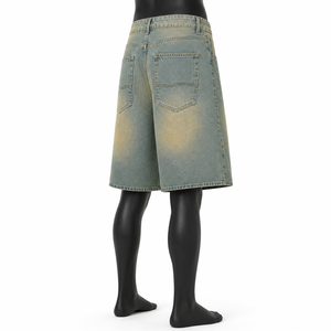 Pantalones Cortos de Mezclilla con Estampado Gráfico Personalizado para Hombre, Estilo Vintage Lavado, Holgados, Streetwear, OEM, ODM, Venta al Por Mayor - Product Image 5