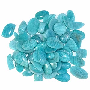 Vente en gros de cabochon de pierres précieuses d'amazonite naturelle de taille de forme mixte en quartz pour la fabrication de bijoux d'occasion - Product Image 1