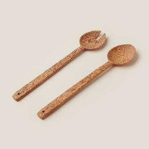 Herramientas para servir ensalada de coco utensilio de servidor de comida de madera de coco natural para mezclar y comer verduras - Product Image 2