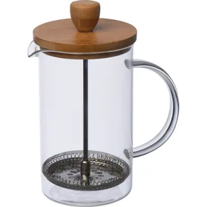Presse à café en verre et bambou personnalisée Nathan, gadgets de cuisine haut de gamme, essentiels de cuisine - Product Image 1