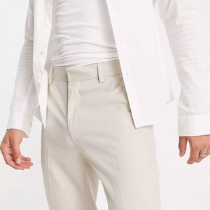 Pantalones acampanados de color liso para hombre de primera calidad/pantalones acampanados para hombre con botón Fly y bolsillos laterales a la venta - Product Image 4