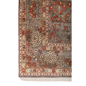 AKPS-13005 Alfombras de Seda Anudadas a Mano, Grises y Negras con Patrones Florales Abstractos para el Hogar, Sala de Estar, Pasillo, Dormitorio, Alfombras de Seda Hechas a Mano - Product Image 4