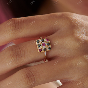Anillo bohemio de diamante cultivado en laboratorio, joyería fina de oro macizo de 18 quilates, anillo de compromiso de Color elegante para mujer, Baguette, joyería personalizada - Product Image 3