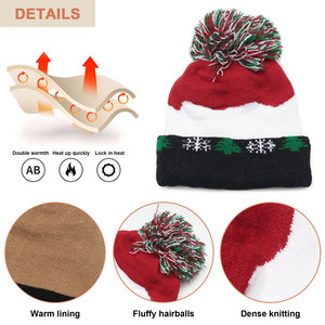 Noël tricoté chapeaux enfants hiver chapeau drôle noël tricot <span class=keywords><strong>pompon</strong></span> <span class=keywords><strong>bonnet</strong></span> chaud Festival bonnets avec broderie garçon fille - Product Image 3