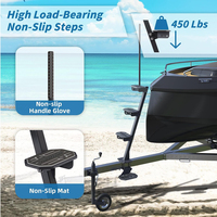 Nouveau marchepied à 4 marches en EVA pour remorque de bateau avec capacité de 450 lb, hauteur de proéminence de 55 pouces, options de montage multiples