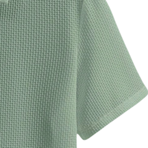 Polo de Punto Texturizado Verde Claro para Hombre, Manga Corta, Transpirable, Informal, para Golf, Suave, Ligero, Corte Regular, para Verano - Product Image 3