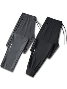 2025 <b>Summer</b> Casual Men's Ice Silk Sports Pants Quick Dry Breathable Loose Fit <b>Trousers</b> with Embroidered Technics <b>Lightweight</b> - Product Image 1