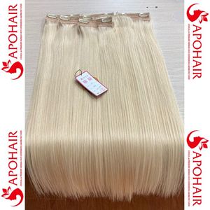 Más vendidos 5 uds 7 Uds 100% extensiones de cabello humano con Clip sin enredos sin derramamiento estilo Rubio Yaki disponible 100 gramos 200 gramos tamaños - Product Image 5