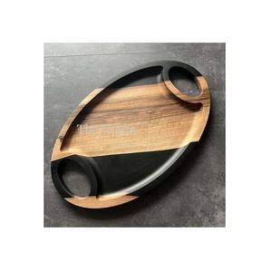 Lot de 2 assiettes à chocolat plateau fruits secs en bois de qualité supérieure et assiette à chocolat pour le Ramadan et l'Aïd - Product Image 4