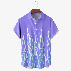 2025เสื้อแฟชั่นติดกระดุมแขนสั้นสไตล์ฮาวายลำลองของผู้ชายเสื้อพิมพ์ซับลิเมชันดีไซน์ใหม่ต่อต้านริ้วรอย - Product Image 6