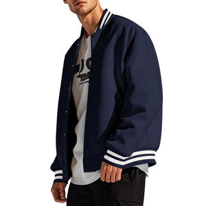 Venta al por mayor personalizado Chenille bordado parche chaquetas manga de cuero bombardero béisbol hombres Letterman College Varsity chaquetas - Product Image 6