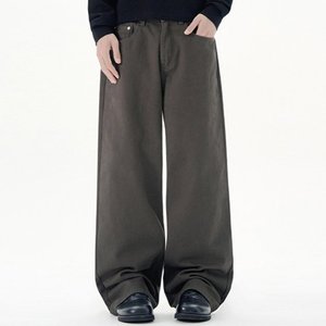 Pantalones Vaqueros de Pierna Ancha para Hombre, Vaqueros Holgados con Bolsillos, Ropa de Calle Informal, Pantalones Largos de Color Sólido - Product Image 1