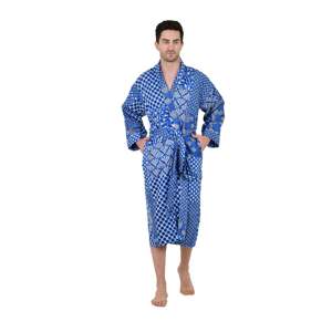 Peignoir Kimono Léger 100% Coton pour Homme avec Poches, Long et Confortable pour Spa, Resort, Plage, Taille Unique - Product Image 4