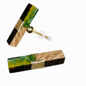 ลูกบิดตู้ทองเหลืองแตรทำจากไม้เรซินสีเขียวทันสมัยลูกบิดสี่เหลี่ยมงานหัตถกรรมที่จับดึงสำหรับห้องครัวห้องนอนใช้ตัวอย่าง - Product Image 2