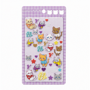 Juego de Pegatinas Decorativas de PVC con Diseño de Gato de Dibujos Animados y Estampado Dorado para Regalos Promocionales - Product Image 1