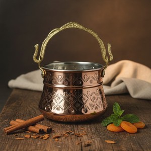 Juego de Servicio de Bebidas Elegante de Cobre Estilo Bulgar con Bandeja y Cubo - Product Image 2