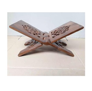 Cổ Bằng Gỗ Thánh Cuốn Sách Đứng Thủ Công Rắn Gấp Rehal Chủ Cho Quran Gita Kinh Thánh Nhà Cầu Nguyện Nghiên Cứu Bàn - Product Image 3
