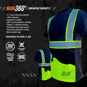 Vente en gros Chemise de travail 100% polyester à séchage rapide pour homme à manches courtes réfléchissante de sécurité pour homme - Product Image 4