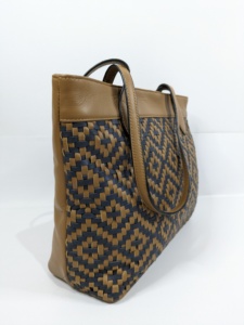 Sac à bandoulière tressé tan noir sac à main populaire avec fermeture éclair sac à main grande capacité sac à la mode produit en vrac - Product Image 2