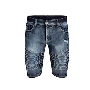Wholesale Best Selling <b>Men's</b> Denim Shorts 100% Cotton Slim Fit Streetwear with Distressed Ripped and Printed Design Shorts - Product Image 3