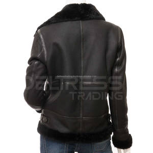 Premium 2025 Style Ladies Long Shearling Coat Ans Blazer Latest Wholesale Price <b>Women</b> <b>Leather</b> Shearling Coats <b>Women's</b> <b>Jackets</b> - Product Image 5